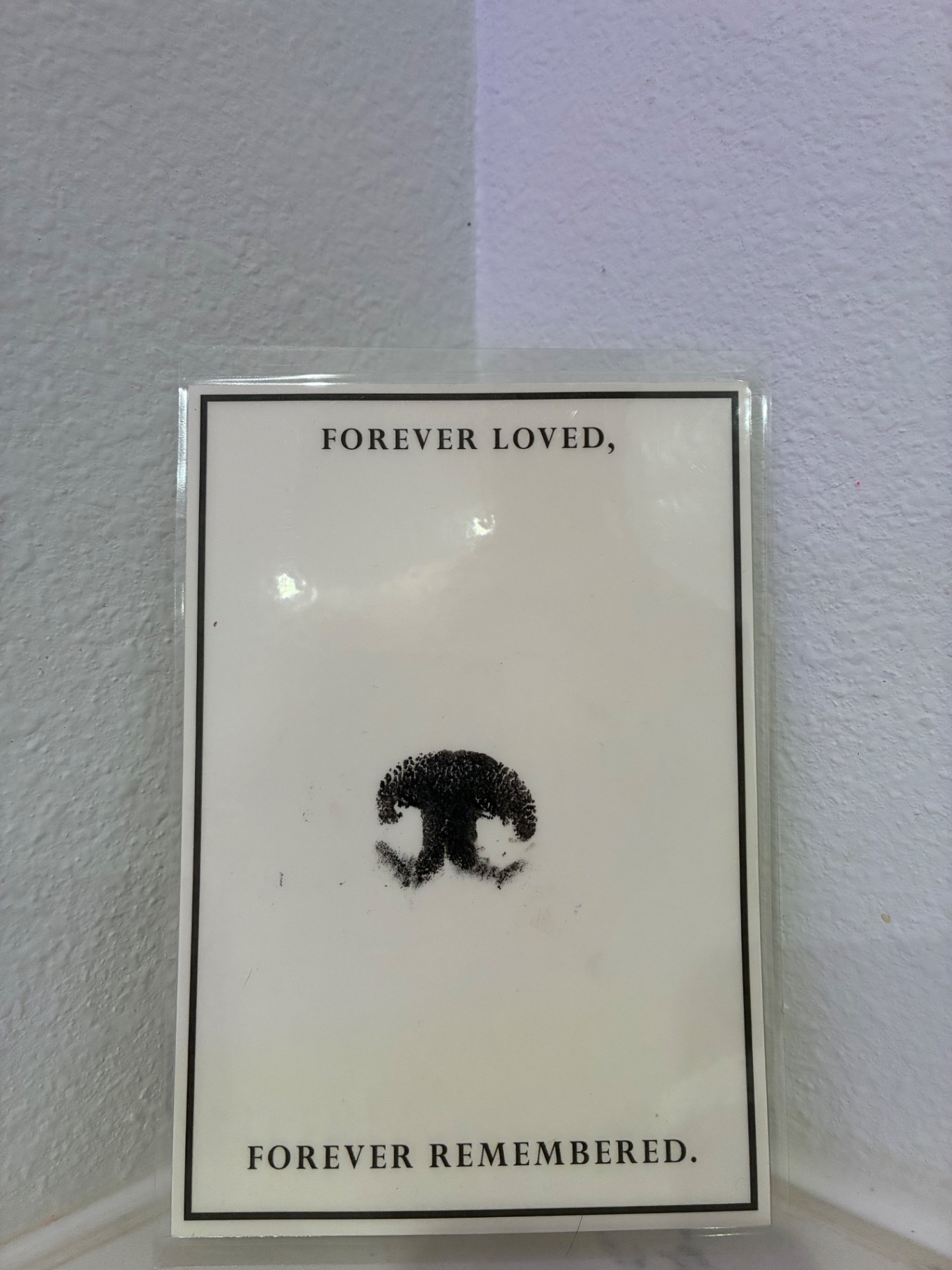 Forever Loved, Forever Remembered nose print memorial card